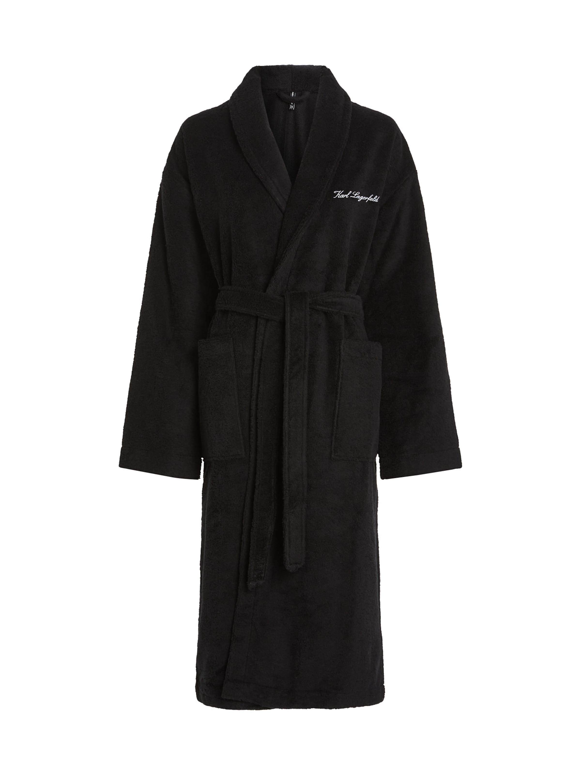 Karl Lagerfeld Bathrobe long in Black: front