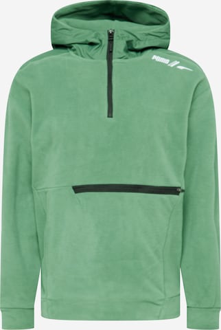 PUMA Athletic Sweater in Green: front