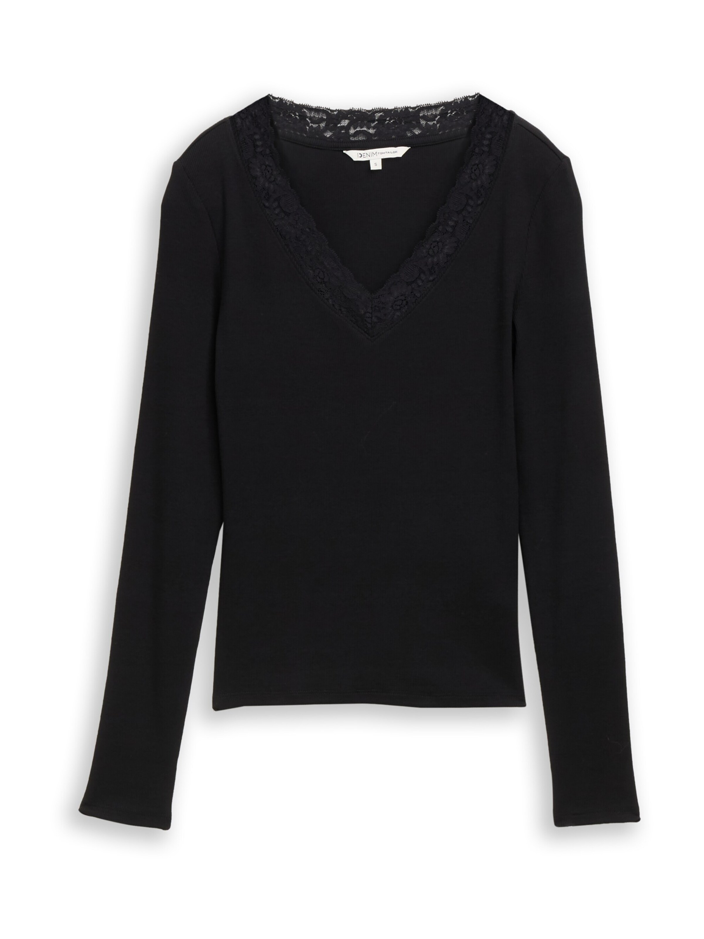 TOM TAILOR DENIM Tričko - Čierna: predná strana