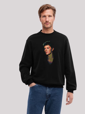 Sweat-shirt 'TV Times Pop Star David Bowie 1977' F4NT4STIC en noir : devant