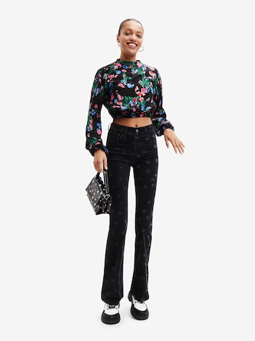 Desigual - Blusa 'Garden' en negro