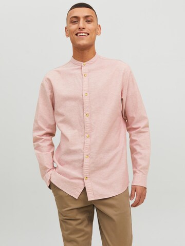 rožinė JACK & JONES Priglundantis modelis Marškiniai 'Summer': priekis