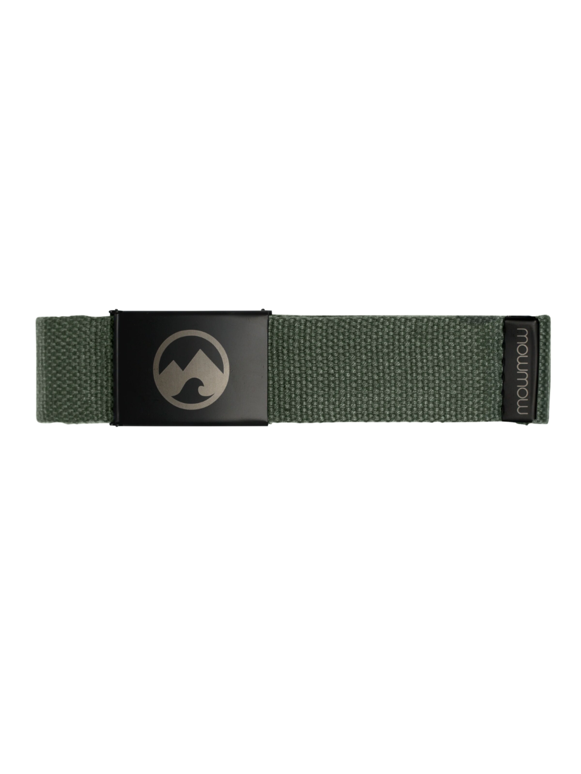 Mowmow Sportriem 'MowMow Belt - Canvas - Aluminum Buckle - 125 cm - Men - Women - Black' in Groen