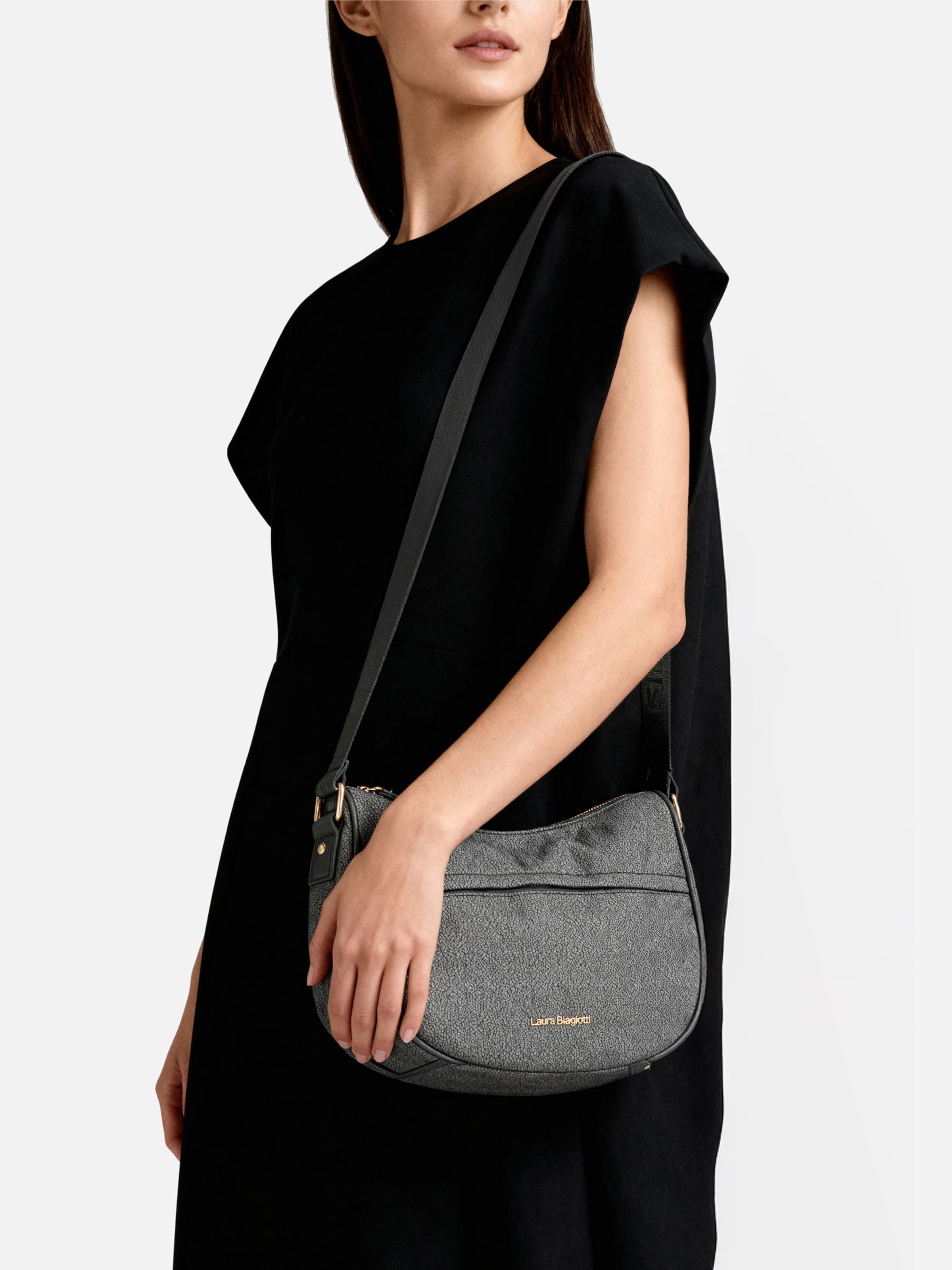 Borsa a tracolla 'Lorde 26' di Laura Biagiotti in grigio: frontale