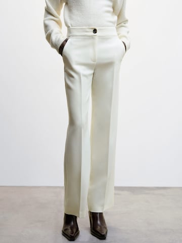 MANGO Zvonové kalhoty Kalhoty s puky 'Simon' – béžová: přední strana