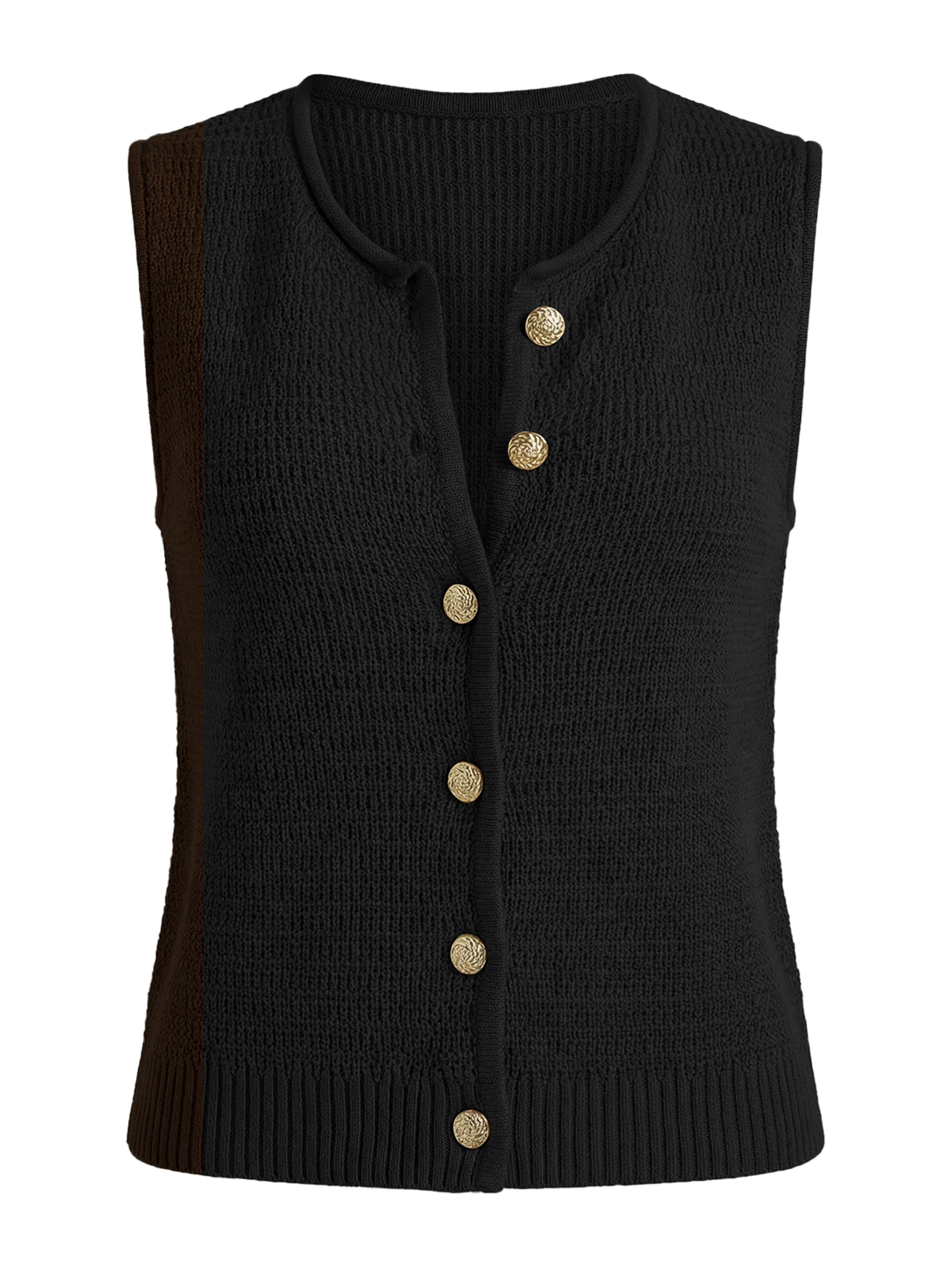 Imily Bela Gebreide bodywarmer in Zwart: voorkant