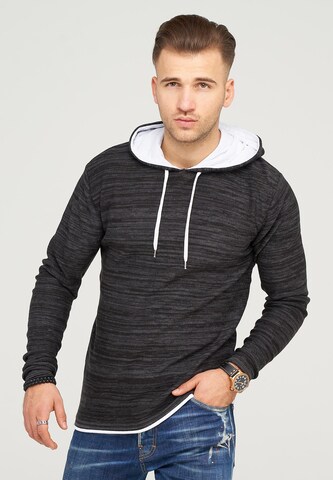 behype Sweatshirt 'NATHANAEL' in Schwarz: predná strana