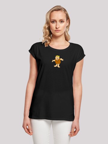 F4NT4STIC Shirt 'The Flintstones Barney Rubble' in Zwart: voorkant