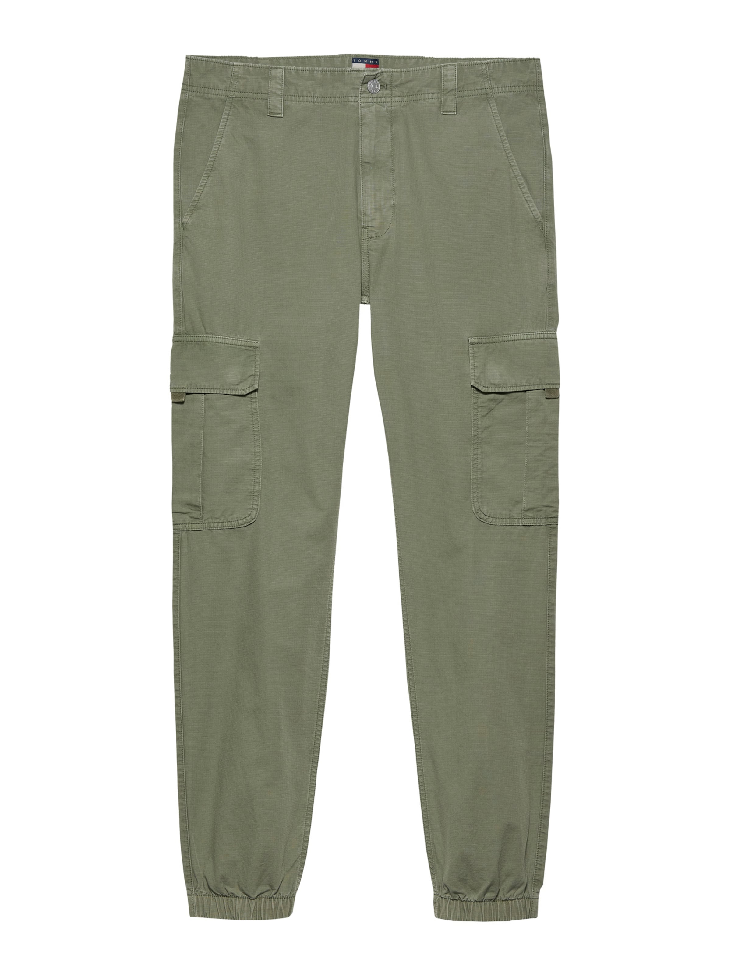 Tommy Jeans Alt kitsenev Klapptaskutega püksid 'RYAN', värv roheline: eest vaates