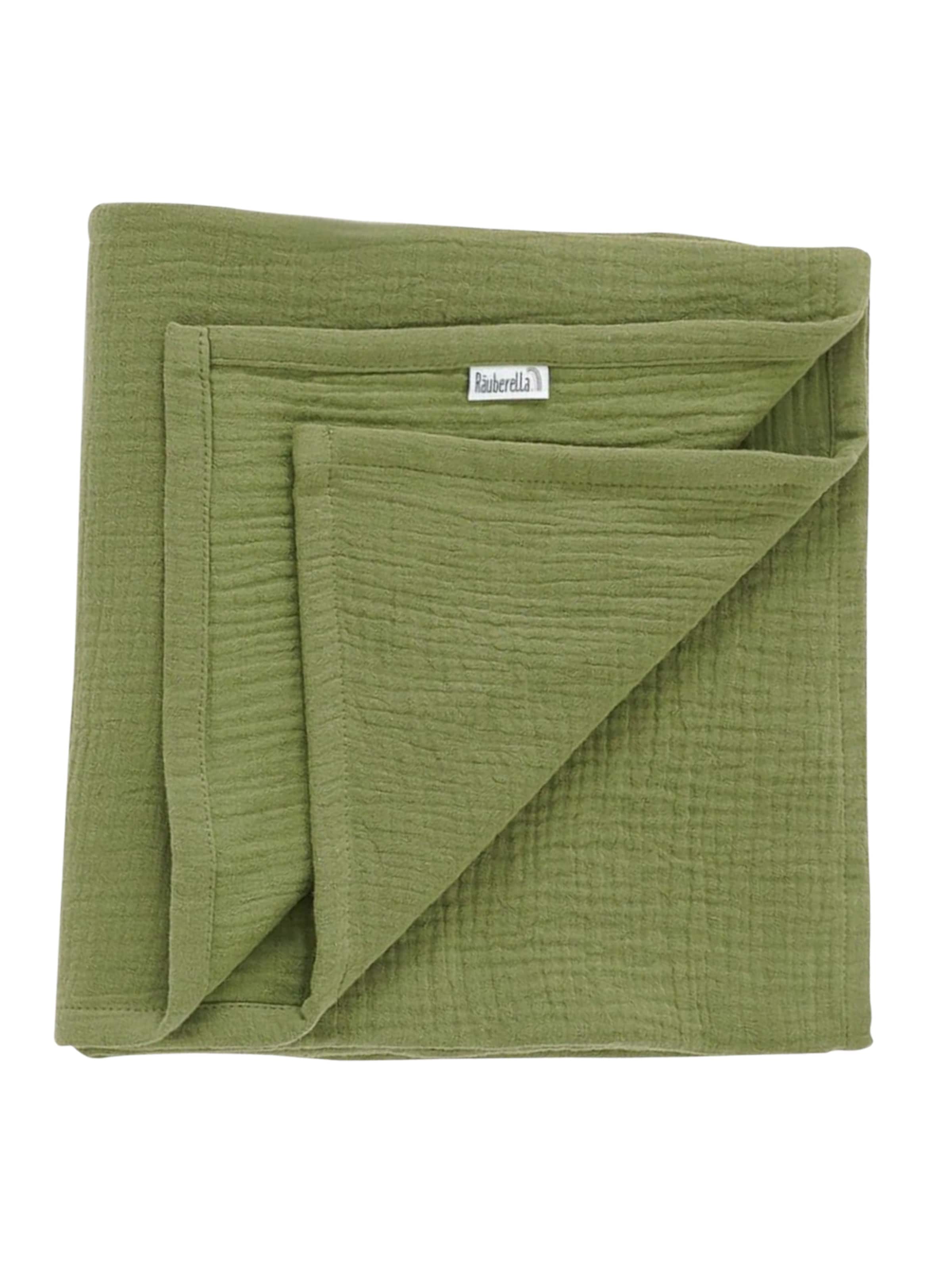 Räuberella Babydecke 'Musselin Babydecke (120x120cm) Oliv-Grün'‌‌‌‌‌‌‌‌ in Grün: Vorderseite