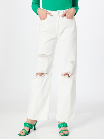 Tally Weijl Wide leg Jeans in White: front