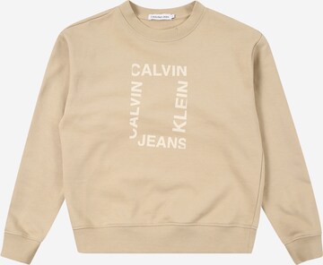 Calvin Klein Jeans Sweatshirt 'HERO' i beige: framsida