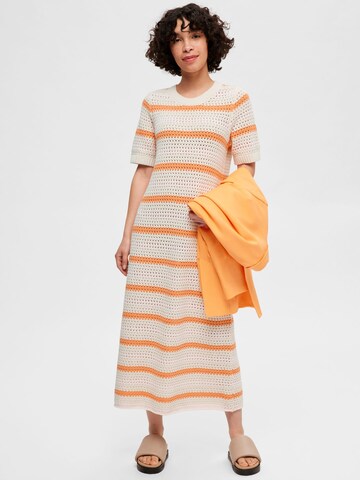 SELECTED FEMME Knitted dress in Beige