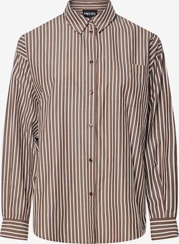 PIECES Bluse 'PCFemme' in Braun: Vorderseite