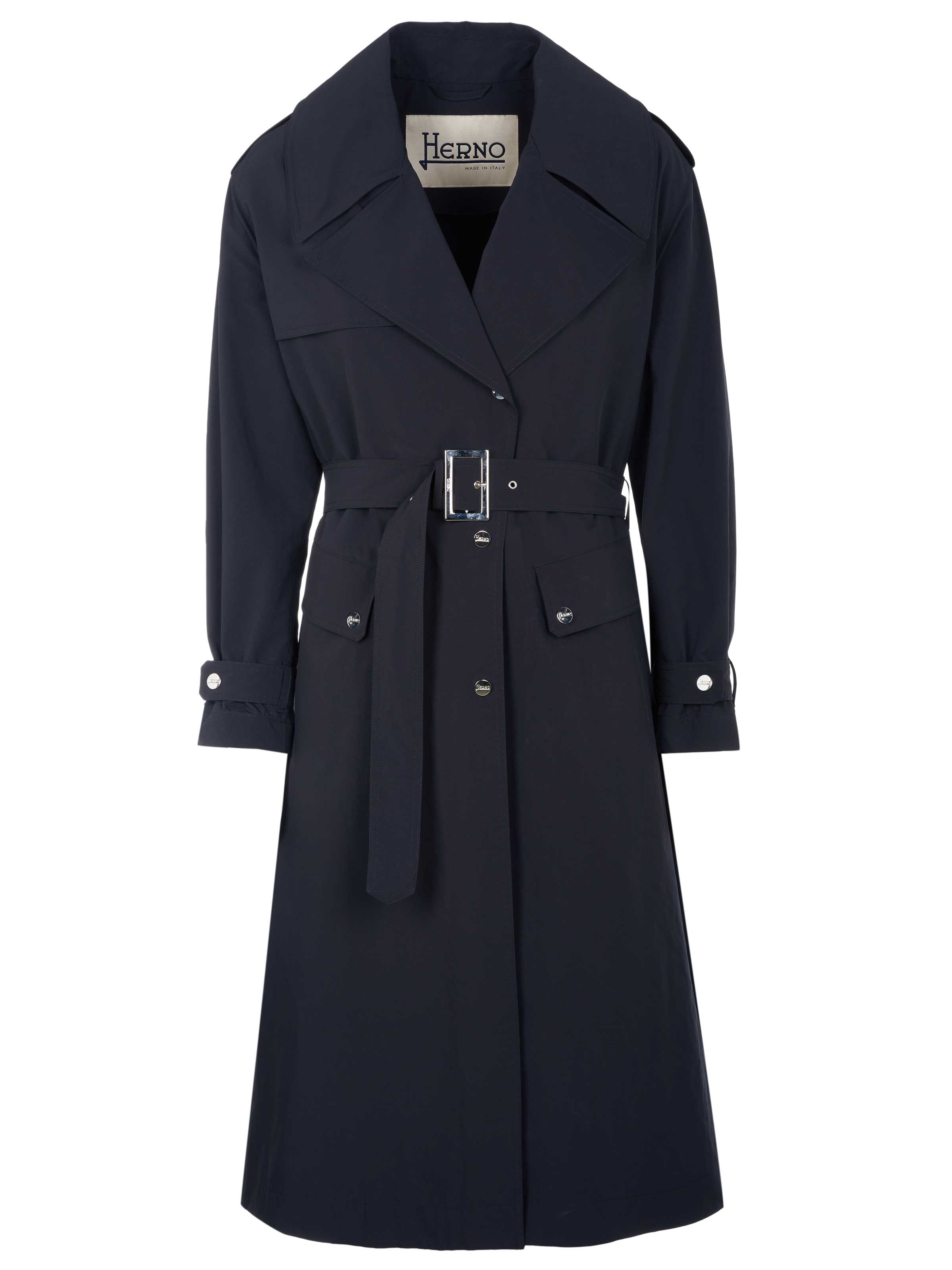 Herno Between-Seasons Coat 'Herno Mantel' in Black: front