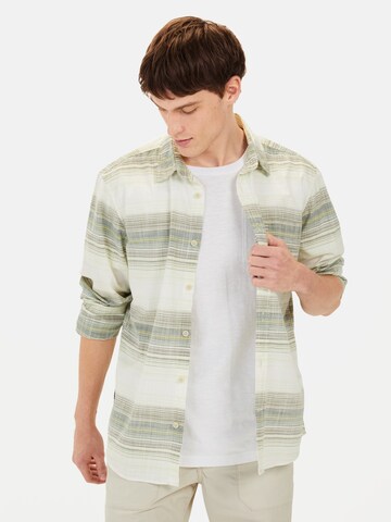CAMEL ACTIVE Regular Fit Gestreiftes Hemd aus reiner Baumwolle in Grün: Vorderseite