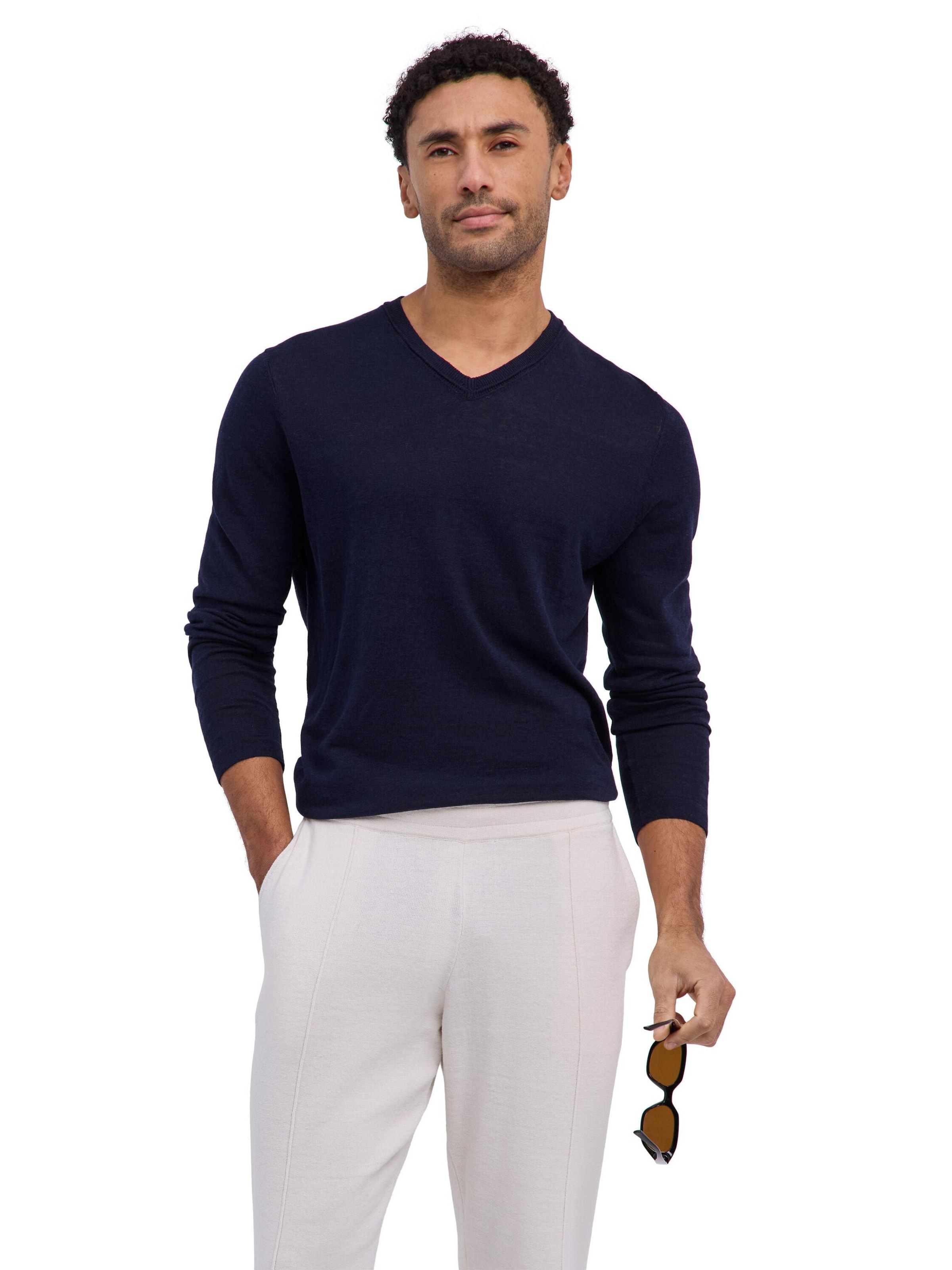 FALKE Sweater 'Silk Linen' in Blue: front