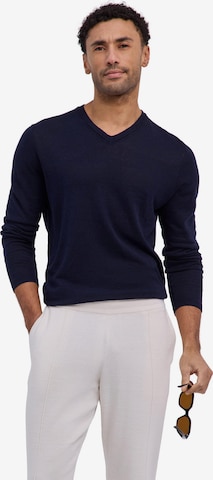 FALKE Pullover 'Silk Linen' in Blau: Vorderseite