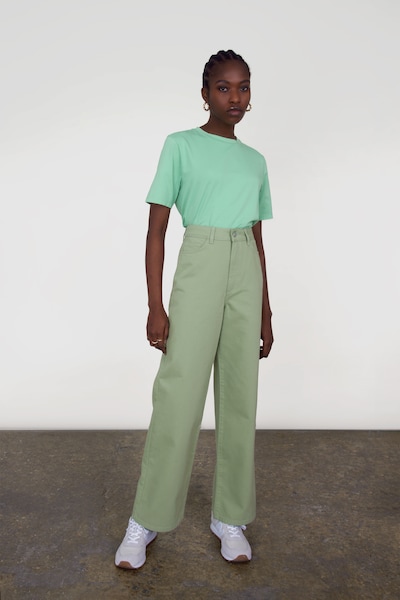 Aligne Jean 'Freda' en vert pastel, Vue avec produit