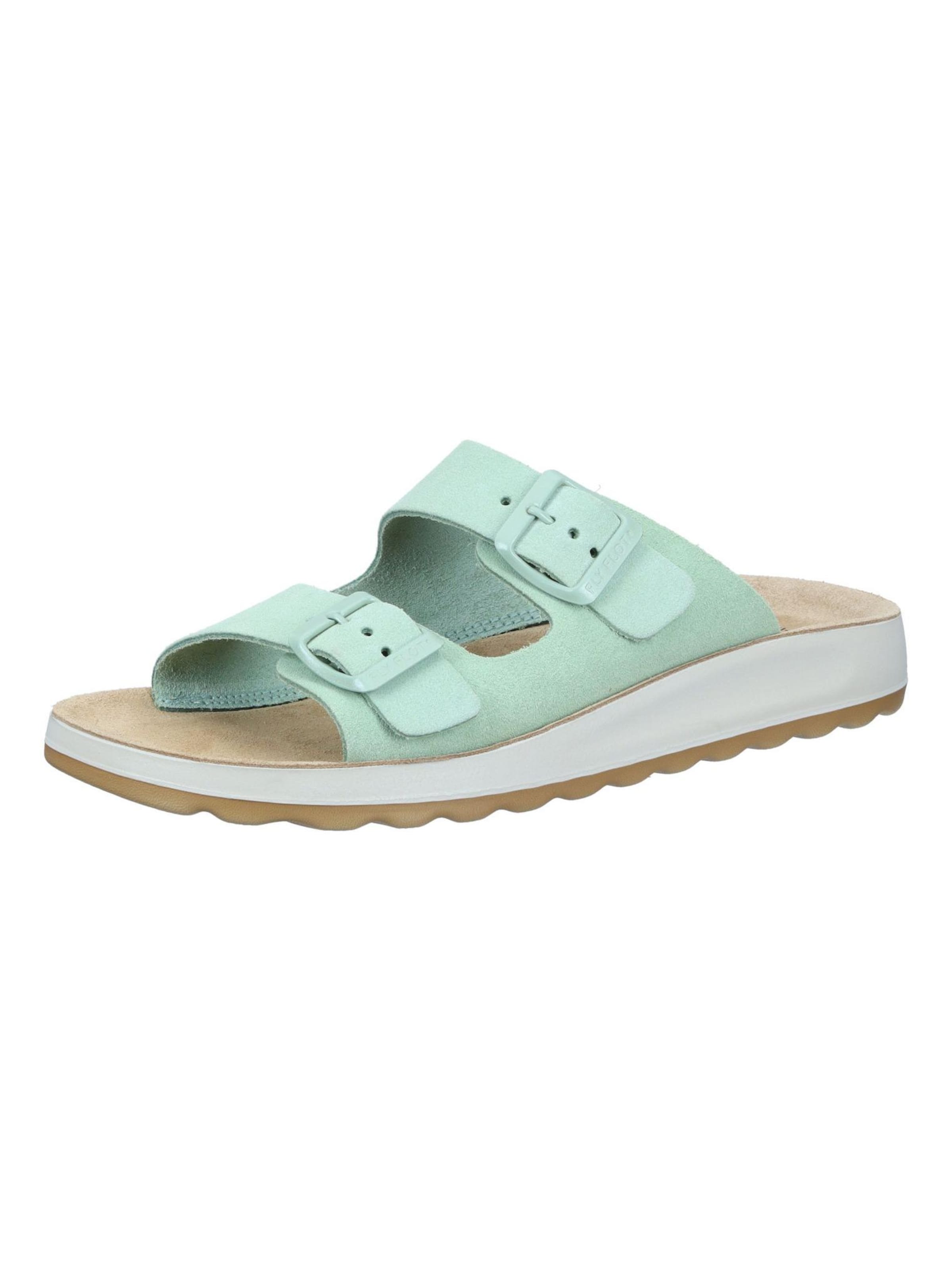 FLY FLOT Mules 'Pantoletten' in Green: front