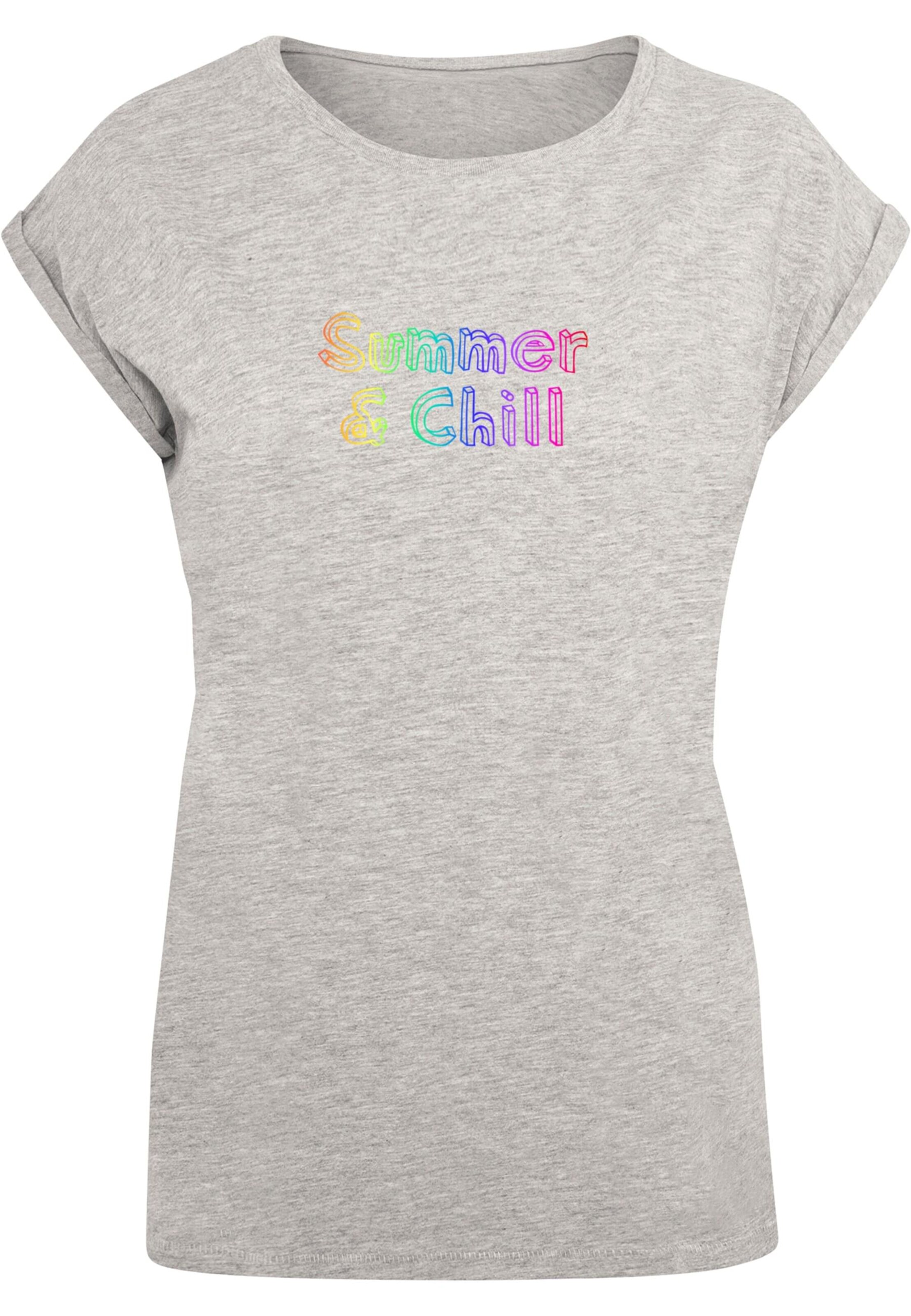Merchcode Shirt 'Summer And Chill Rainbow' in Grey: front
