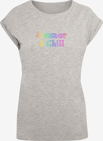 Merchcode T-Shirt 'Summer And Chill Rainbow' in Grau: predná strana