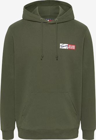 Sweat-shirt Tommy Jeans en vert : devant