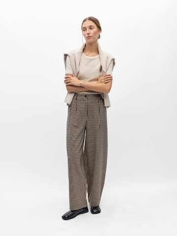 OBJECT Barrel Pleat-front trousers in Brown