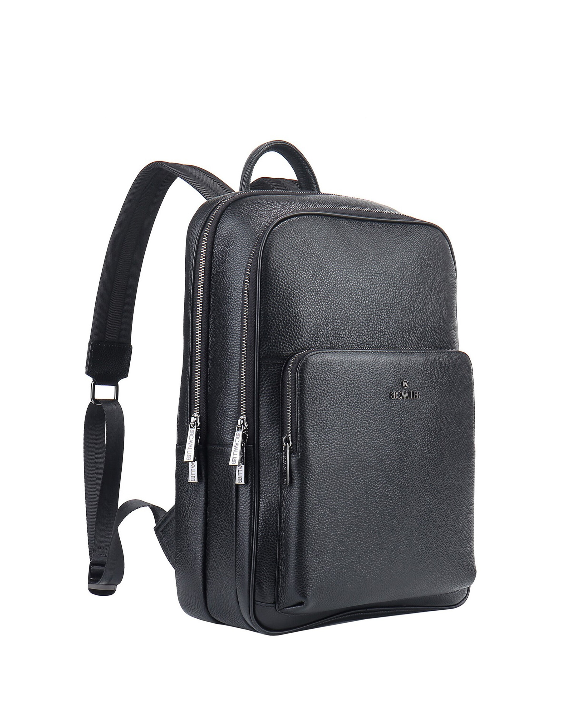 B Cavalli B Backpack in Black: front