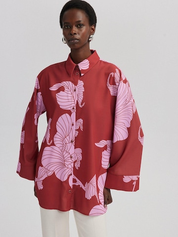 Touché Privé Blouse 'Patterned Satin Shirt' in Pink