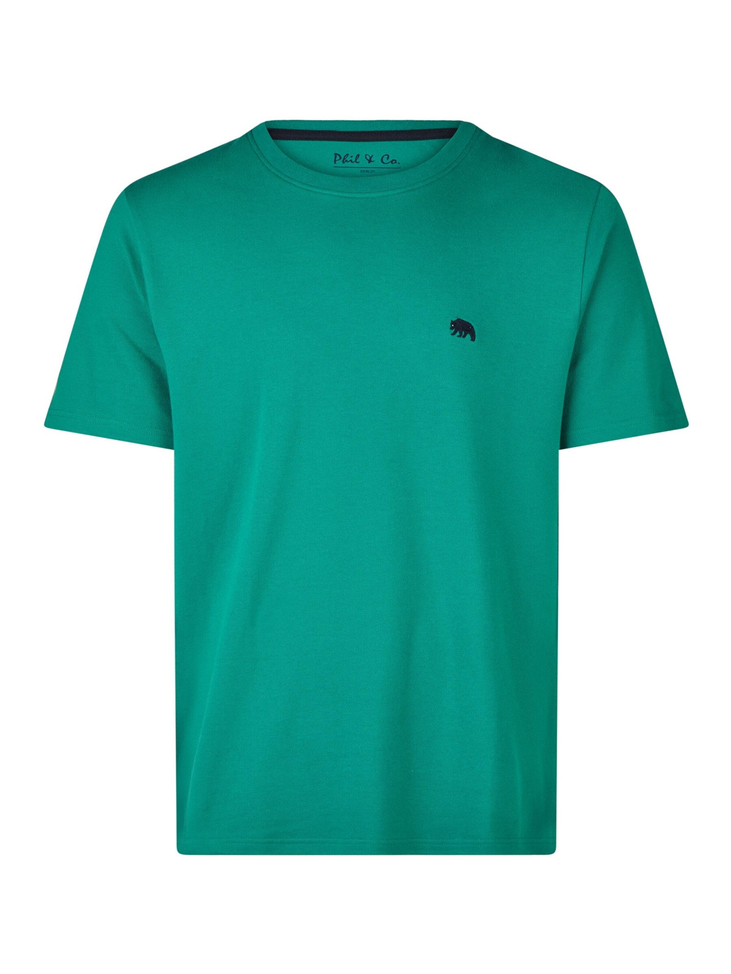 Phil & Co. Berlin Pyjama kort 'Phil & Co. Berlin Men's Shorty Set – Cotton Pyjamas with Fashionable Print & Colour Gradient, Spring/Summer, S–XXL' in Groen