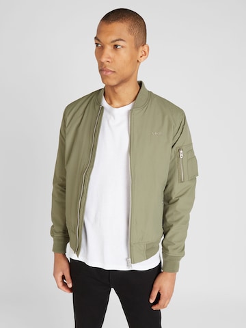 Veste mi-saison Schott NYC en vert : devant