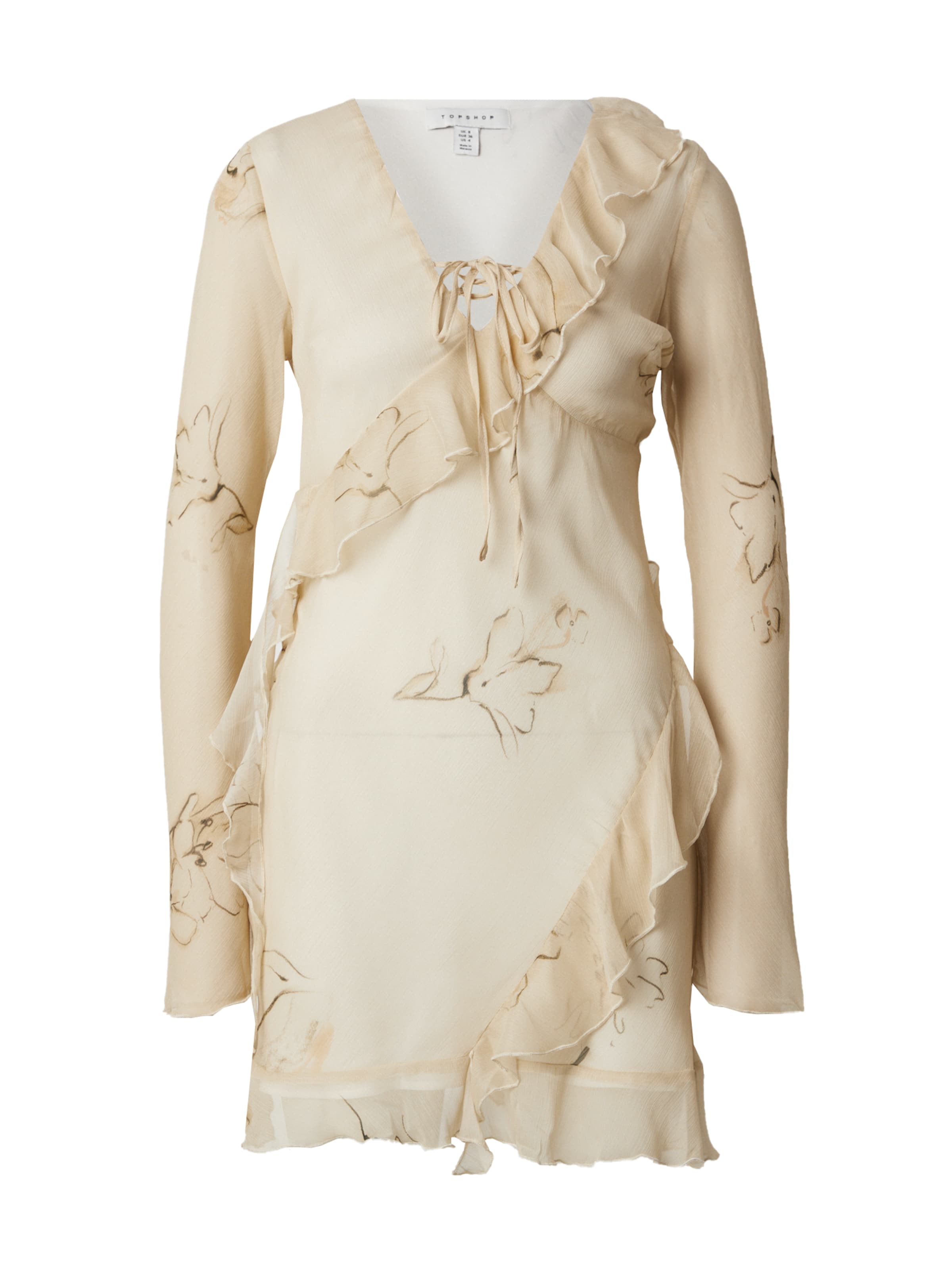 TOPSHOP Рокля в бежово: отпред