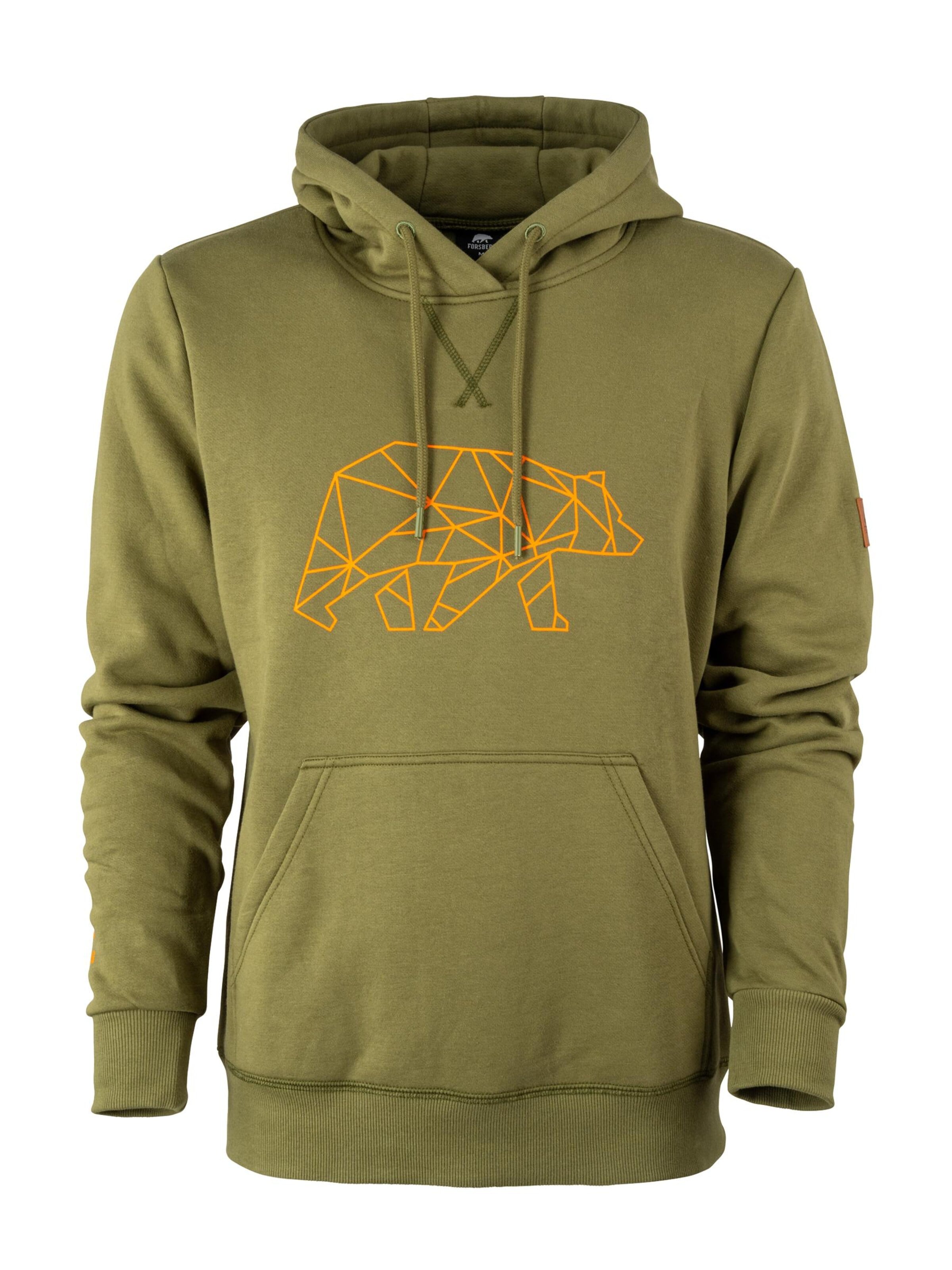 FORSBERG Sweatshirt 'Pettarson Hoodie mit Logo' in Green: front