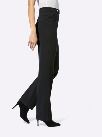 Regular Pantalon à plis heine en noir