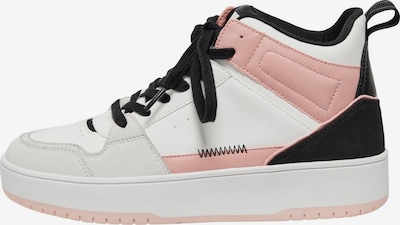 ONLY High-Top Sneakers 'Saphire' in Light grey / Light pink / Black / White, Item view