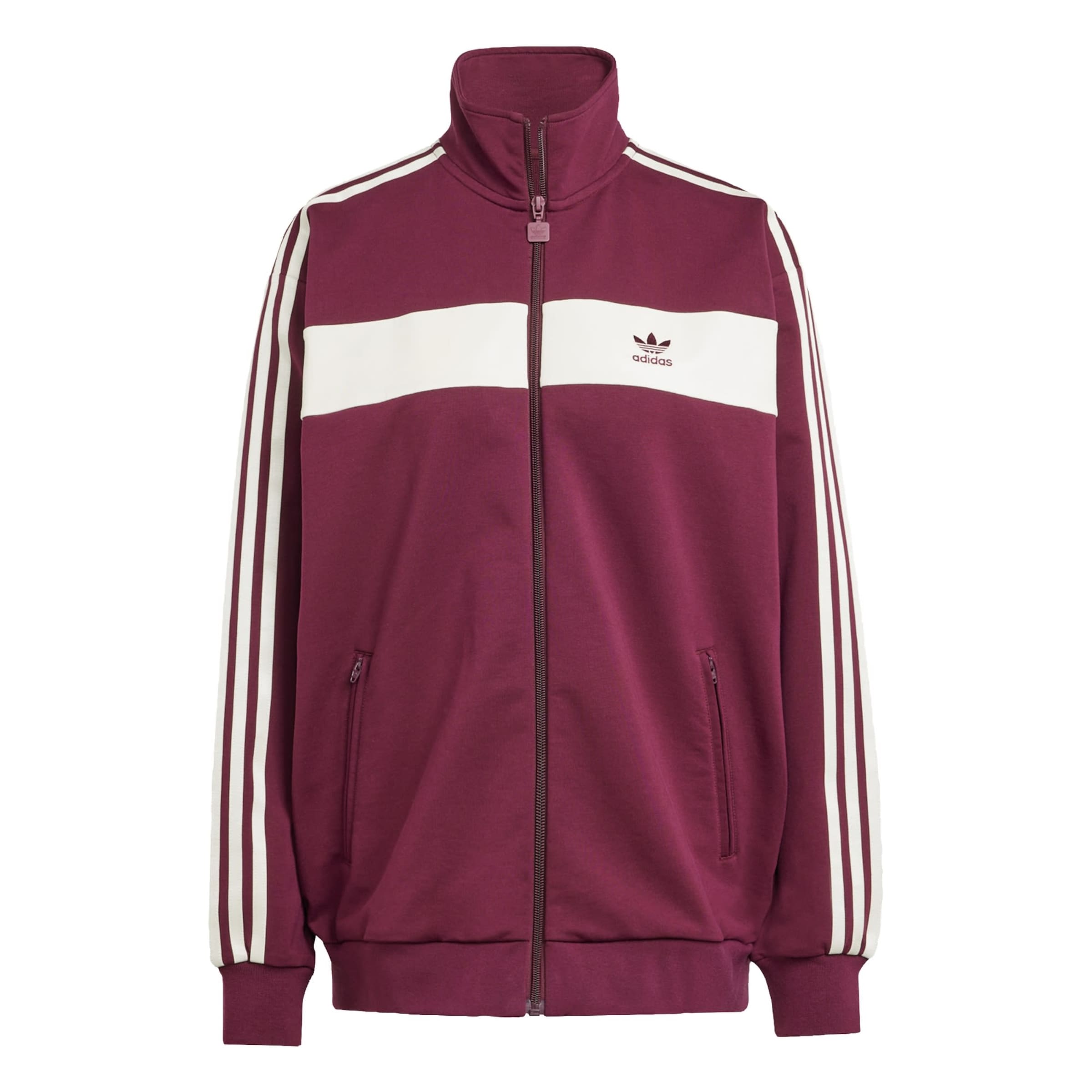 ADIDAS ORIGINALS Veste de survêtement en bourgogne / blanc, Vue avec produit