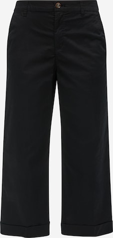 Wide Leg Pantalon à plis s.Oliver en noir : devant