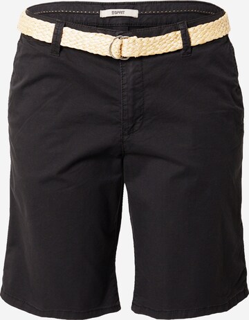 Pantalon chino ESPRIT en noir : devant