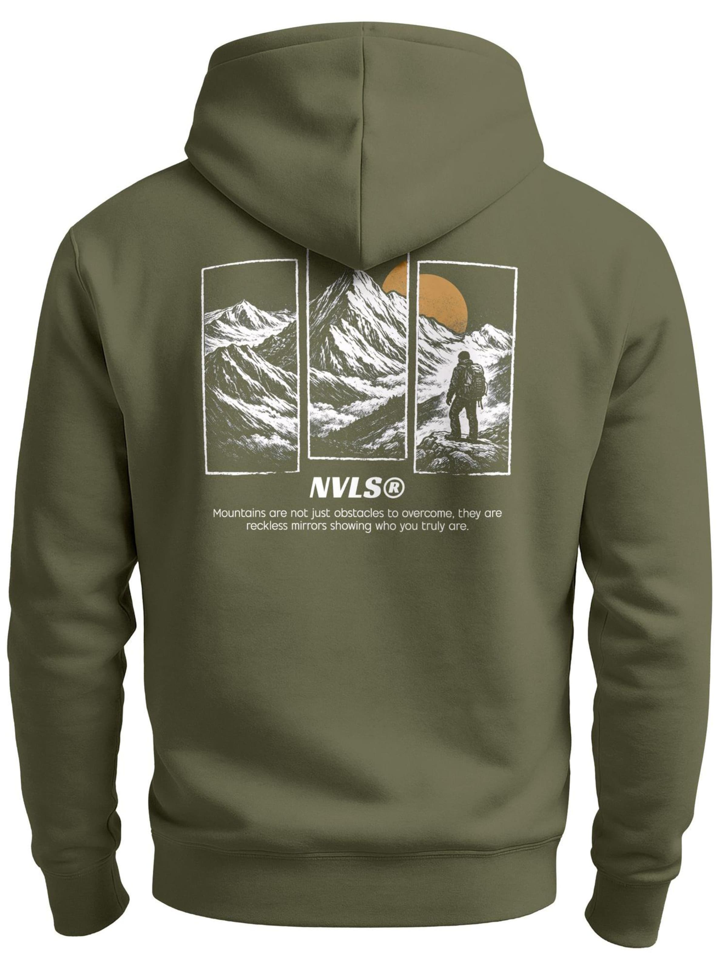 Neverless Sweatshirt 'Mountain Wanderer' in Green: front