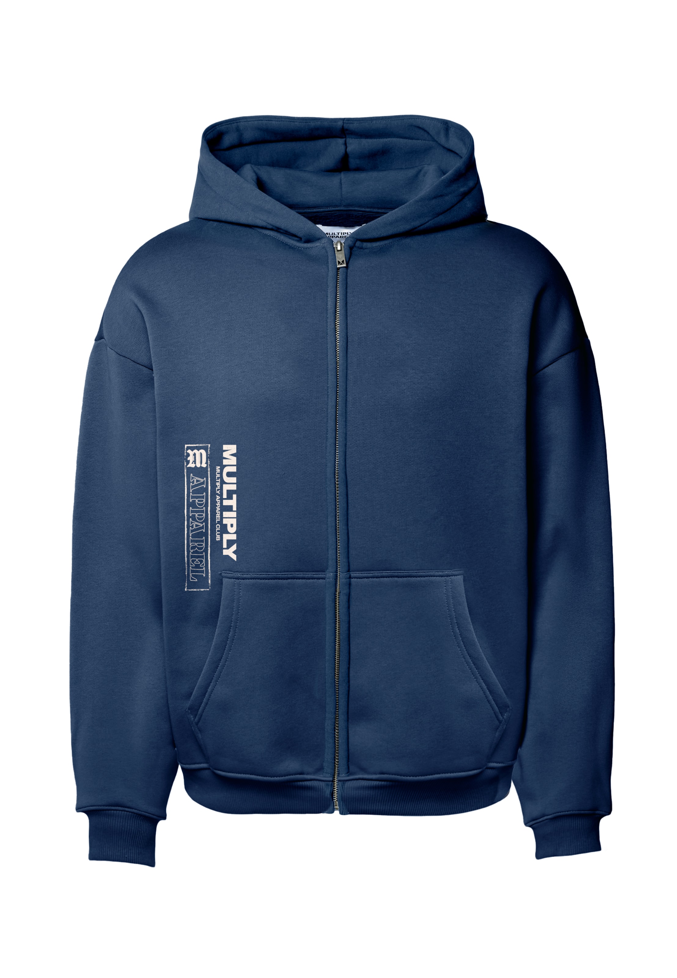 Multiply Apparel Sweatjacke 'Fly High' in Blau: Vorderseite