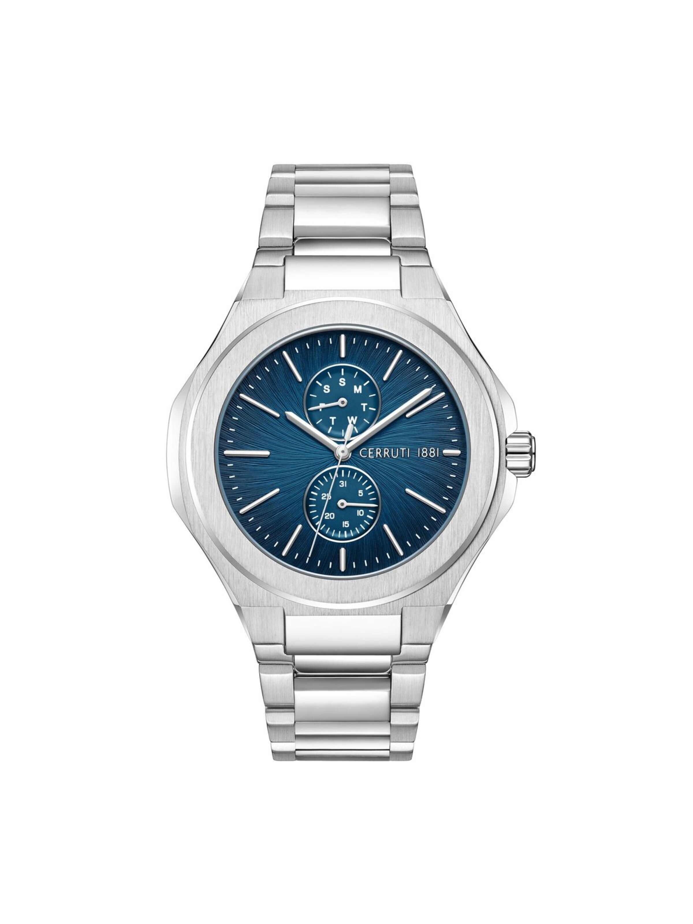 Montre à affichage analogique 'Lucardo' CERRUTI 1881 en bleu : devant