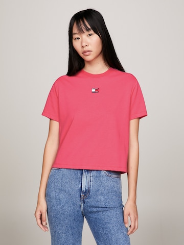 T-shirt Tommy Jeans en rose : devant