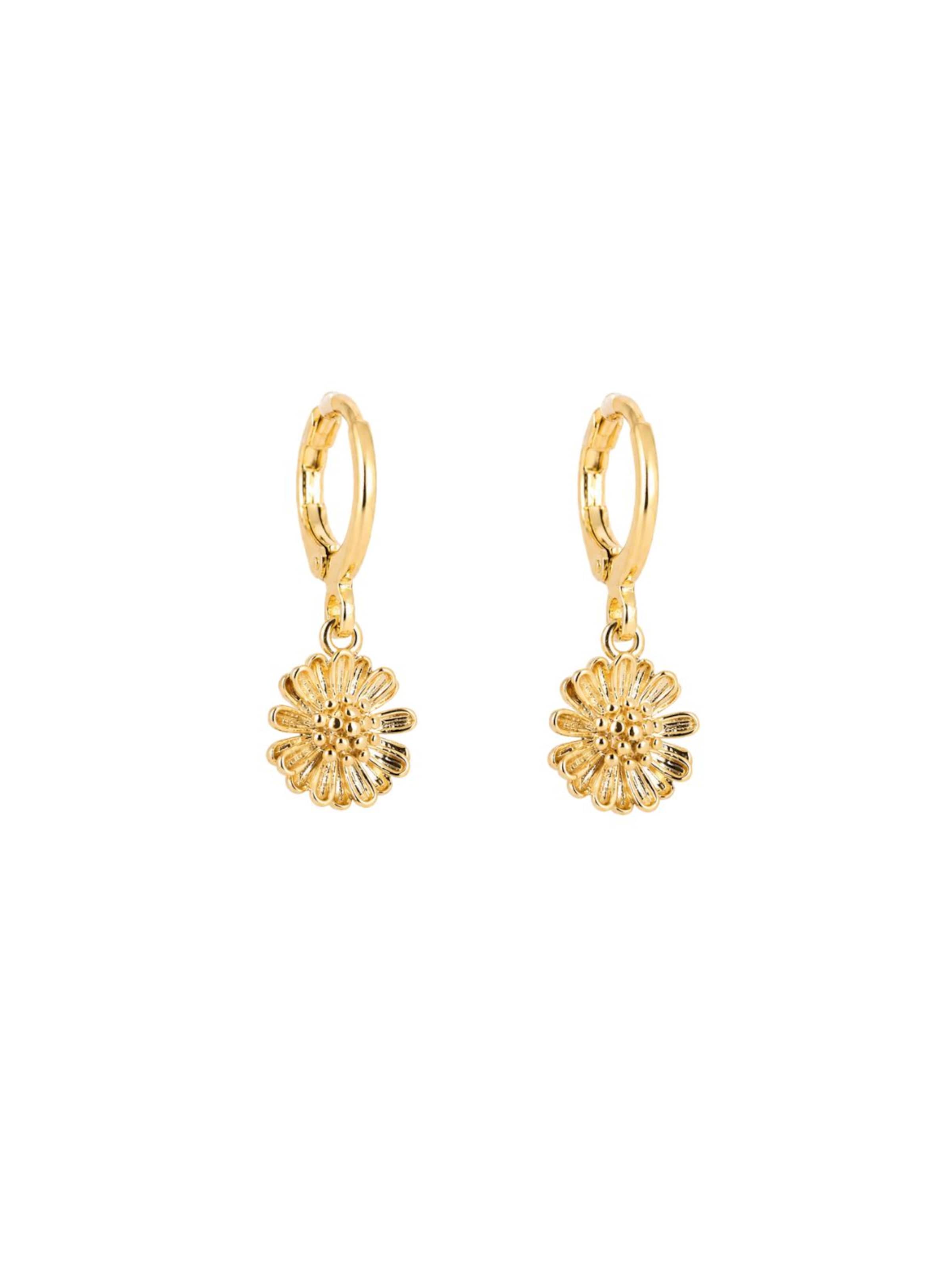 Fräulein Wunder - Brincos 'Ohrringe Flower' em ouro: frente