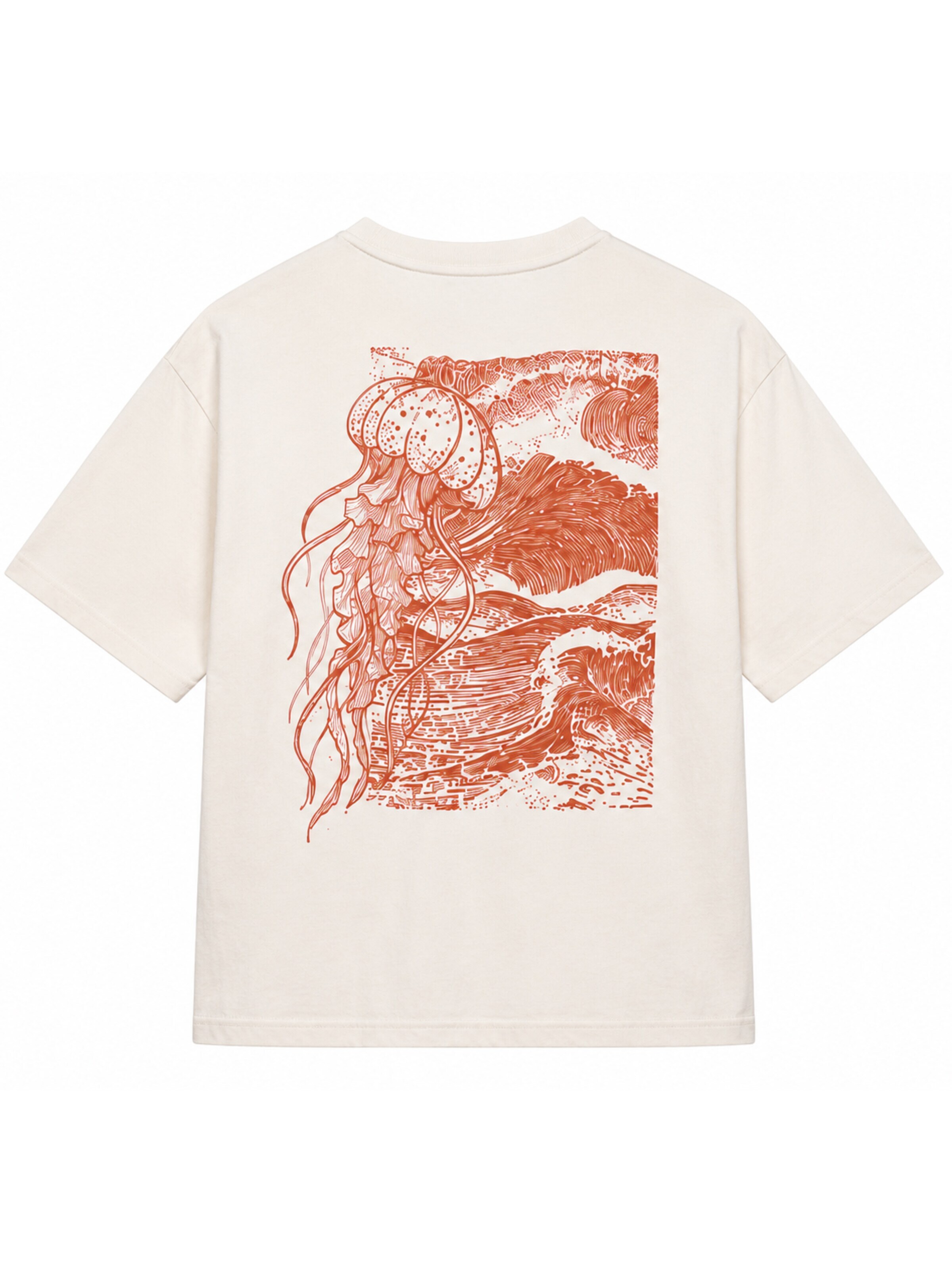 Perfect&Basic - Camiseta de fútbol 'Jellyfish Oversize Unisex Tee' en naranja