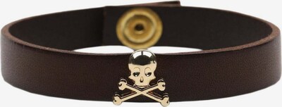 Scalpers Bracelet 'Skull' en brun foncé / or, Vue avec produit