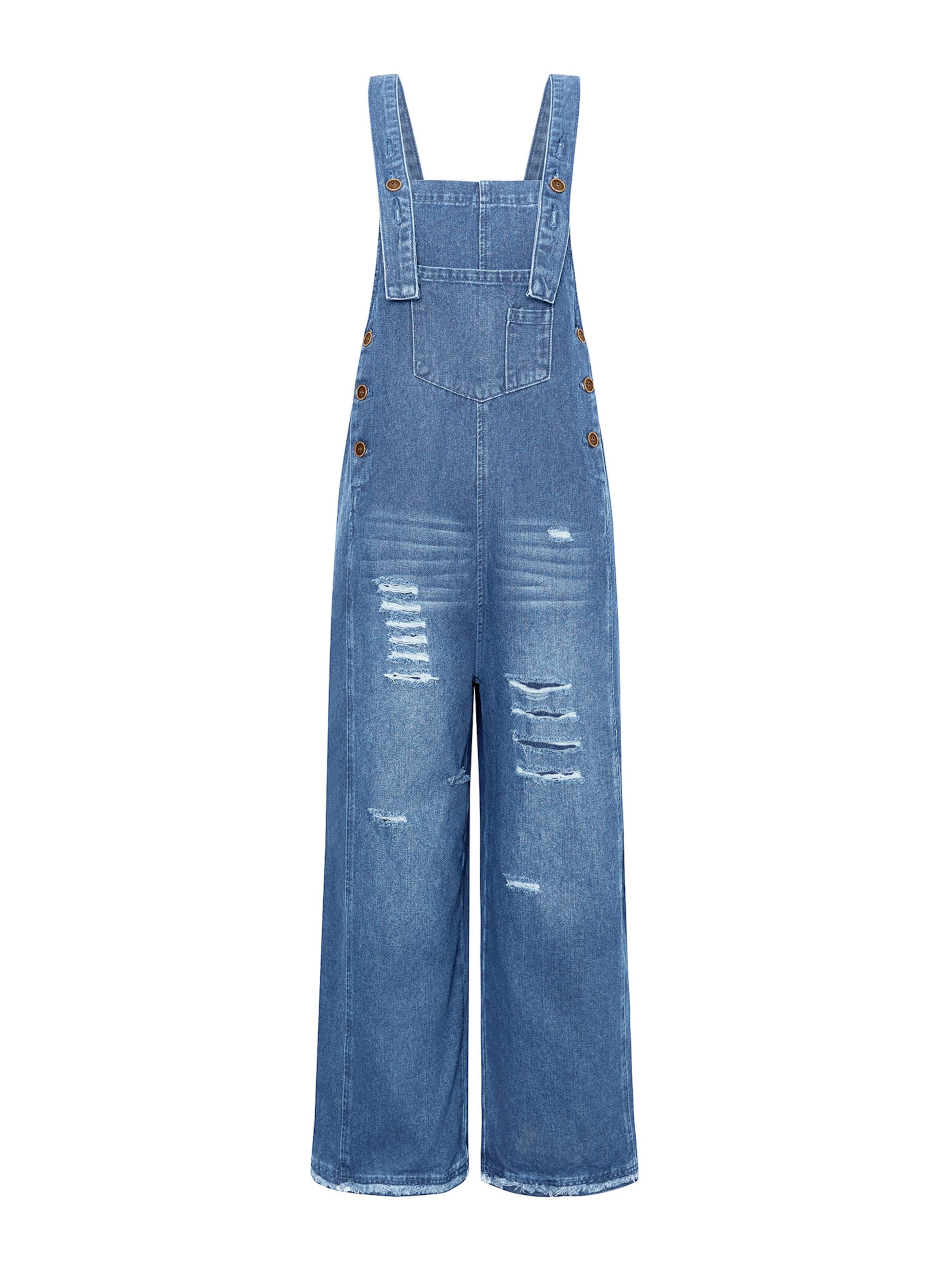 mėlyna Imily Bela Laisvas Džinsinis kombinezonas: priekis