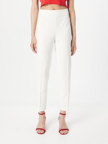 BOSS Regular Pleated Pants 'TILUNARA' in White: front