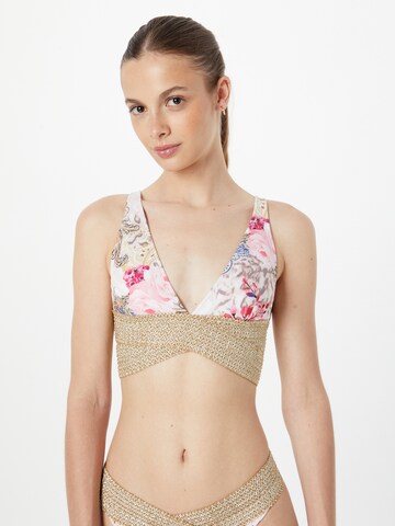 River Island Triangle Bikini Top in Pink: front