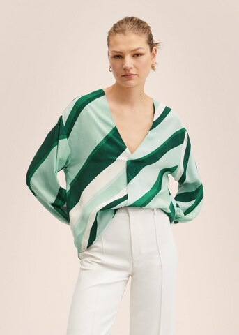 MANGO Blouse in Groen: voorkant